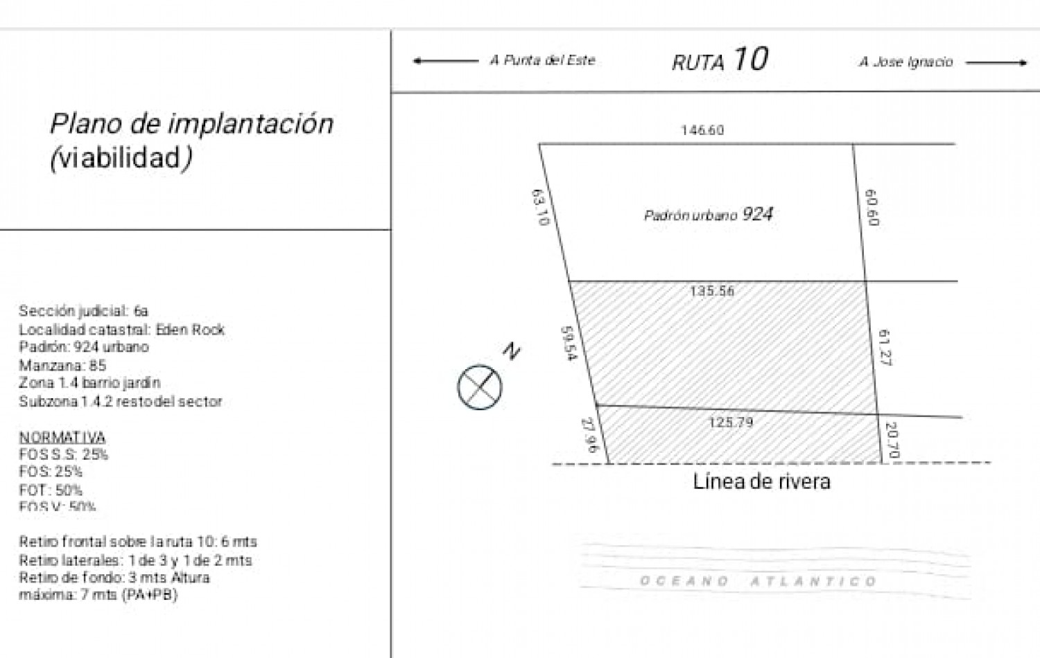 DOS HECTAREAS PRIMERA LINEA EN EDEN ROCK