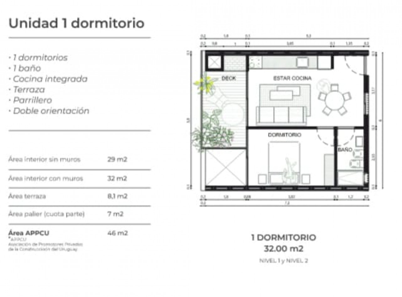 Grutas de la Ballena. Apartamentos de 1 y 2 dormitorios